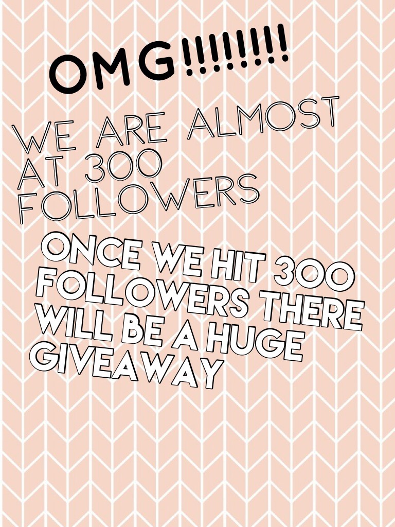         💜Tap for details💜

When we hit 300 followers I will do a giveaway where you can win a collab, a follow, an icon, and a shoutout