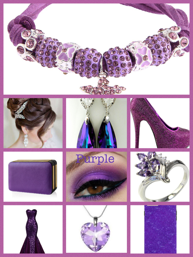 Purple prom night outfit set 