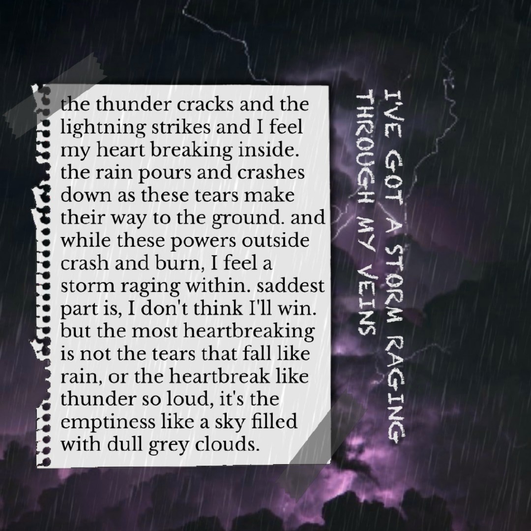 I really like the idea of comparing feelings to things like rain and thunder? 