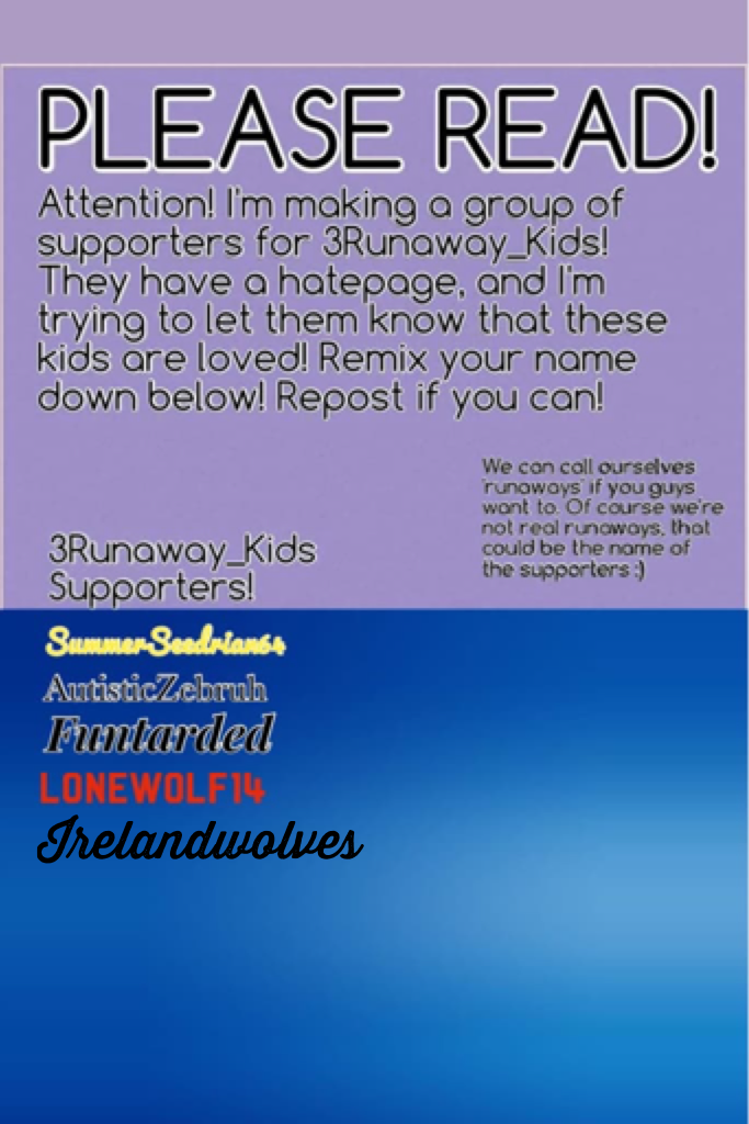 This is important. I support 3Runaway_Kids all the way!