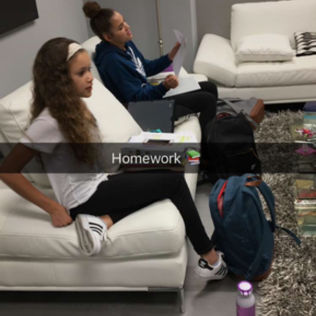 Me, Gracie and Madison doing homework!!!📚💕 Madison is a senior❤️✨