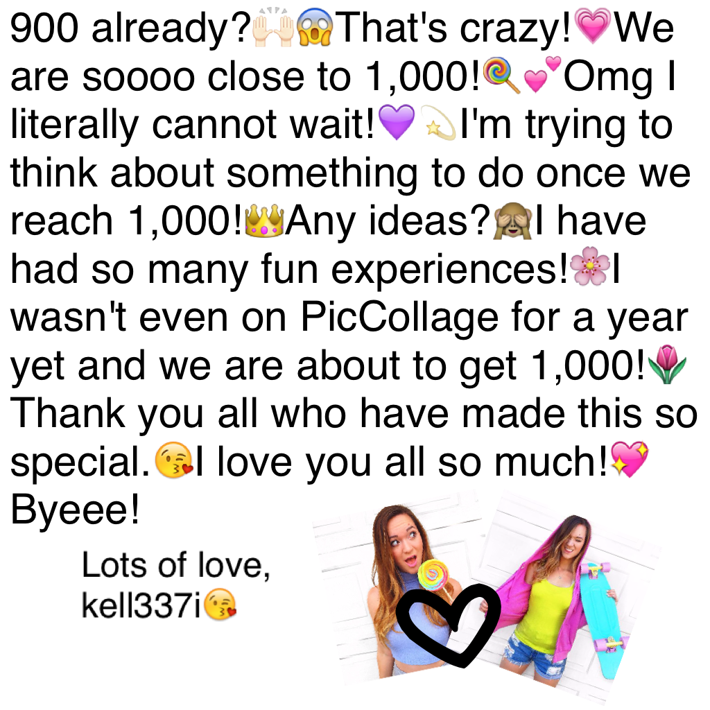 900!!!🍭TAP🍭
What!! Thanks so much!! We're so close to my big goal!! Thanks to _Sk8ter_ for being my 900th follower! Also I'm thinking about staying with the Alisha Marie theme for a long time. I'm obsessed with her!! Okay so good idea or no? Bye!