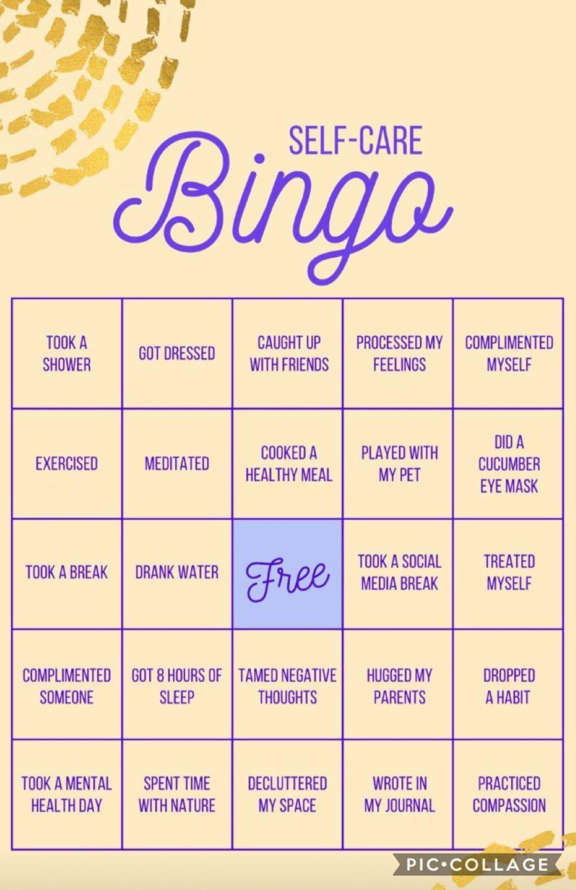 Self care bingo