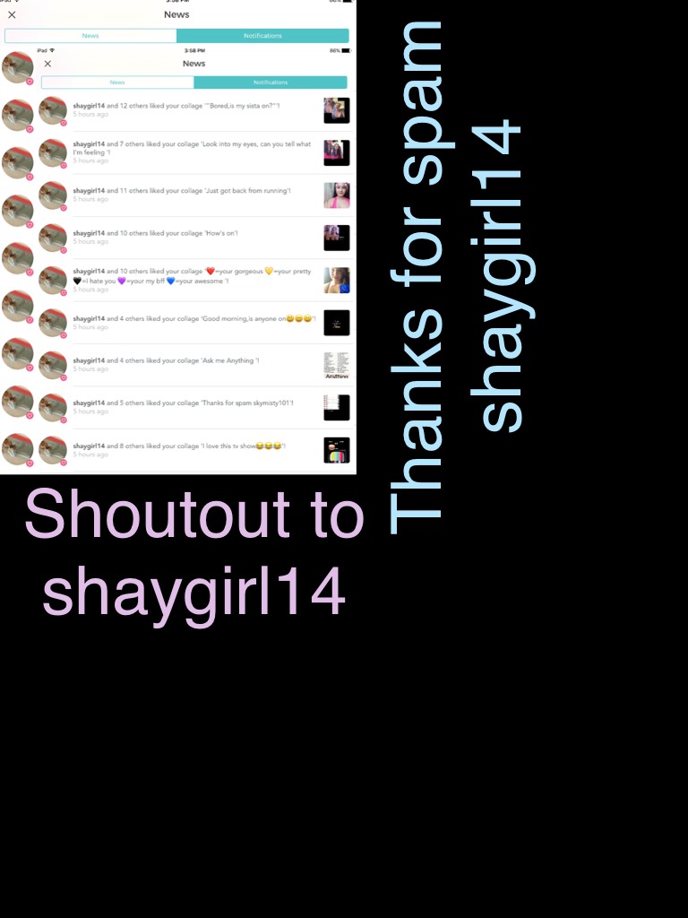 Thanks for spam shaygirl14