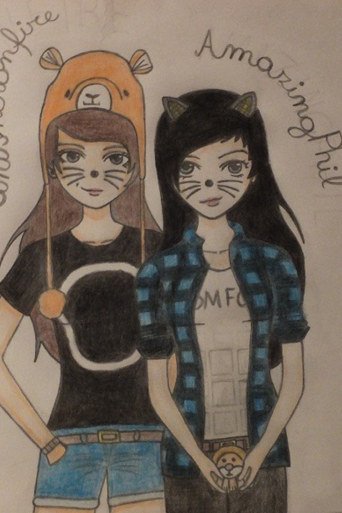      🎉READ🎉
I don't know if this is good or
not but I drew Dan and Phil as girls....