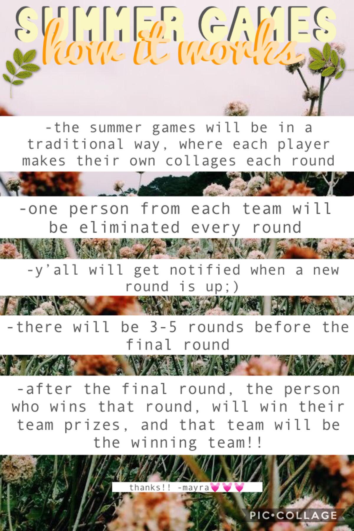 Sarah and I are running summer games! Here are the rules and how it works!!💓✨