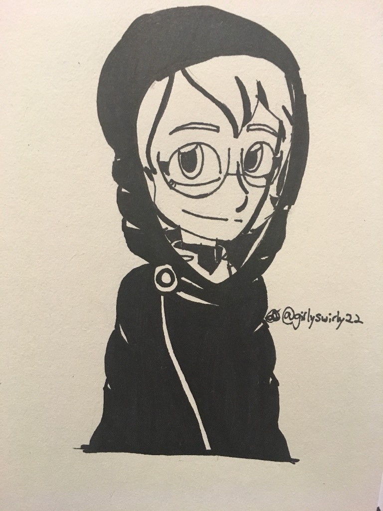 Inktober day 15 mysterious. I drew pidge in her cloak from season four of voltron 