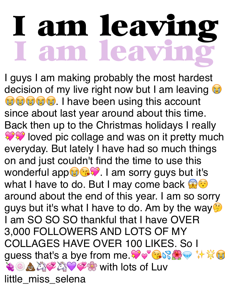 I am leaving 😭