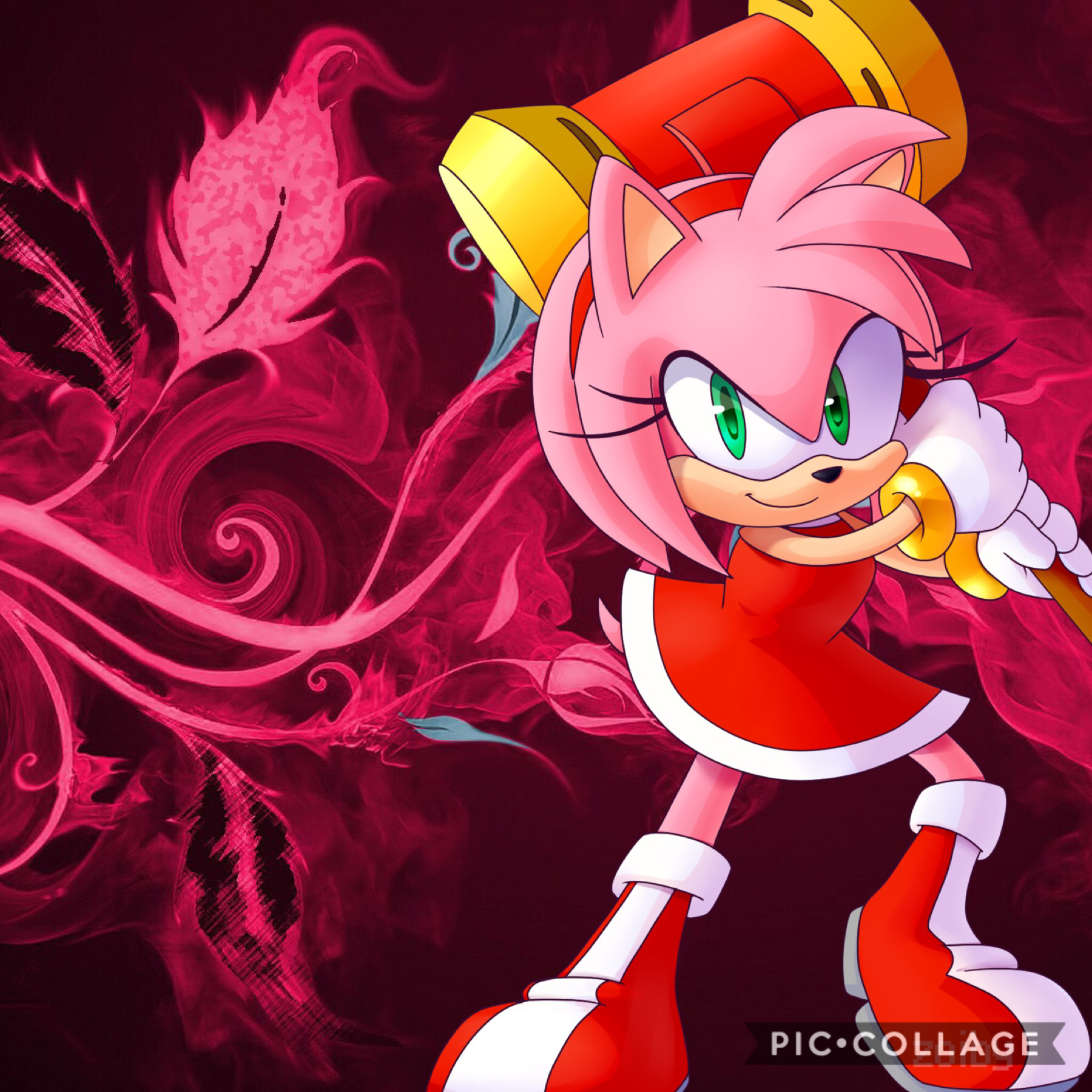 Tap!💖💖💖
Amy Rose!!! Man, this character has come a long way. 
She used to be the most  annoying character ever in Sonic CD all she did was get kidnapped and the she had to be saved. Ever since Sonic Adventure though, (when she became a playable character)