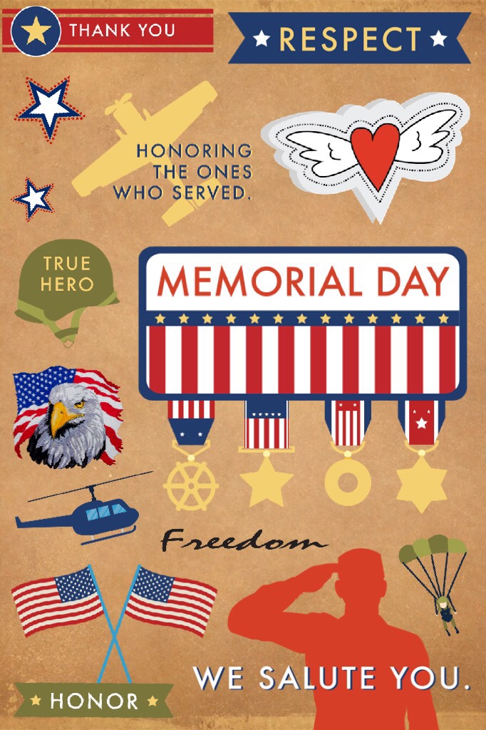 Happy Memorial Day! 🇺🇸 👩🏻‍✈️ 🌟 👨🏼‍✈️ Thank you to all the men and women who are serving us. 👏🏻 ♥️ ✈️ 🏵 🚁 And to those who have served our country. 🙏🏻 🦅 🎖 ⚰️ 💐 R.I.P. to those who gave their lives, and peace be with those who are retired. 💙 