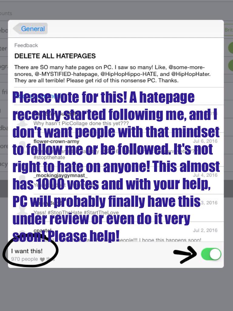 Vote to delete all hatepages. #StopTheHate