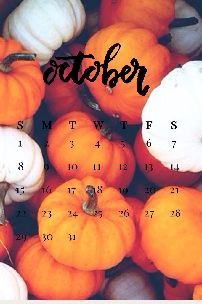 October 2017 calendar wallpaper 