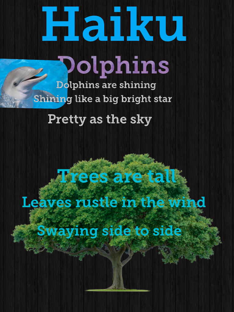 Who likes trees and dolphins