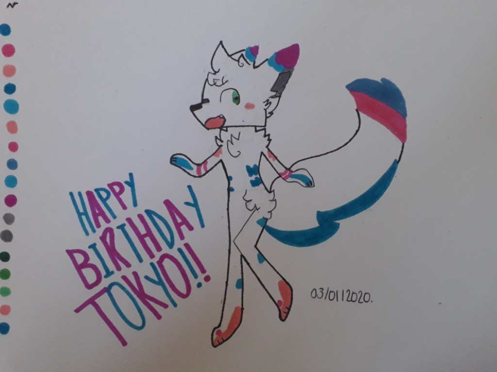 tap
HAPPY BIRTHDAY TO MY OC TOKYO HE TURNS 1 TODAY AAA it's my first time celebrating any of my oc's birthday beucause I kept getting rid of a bunch XD