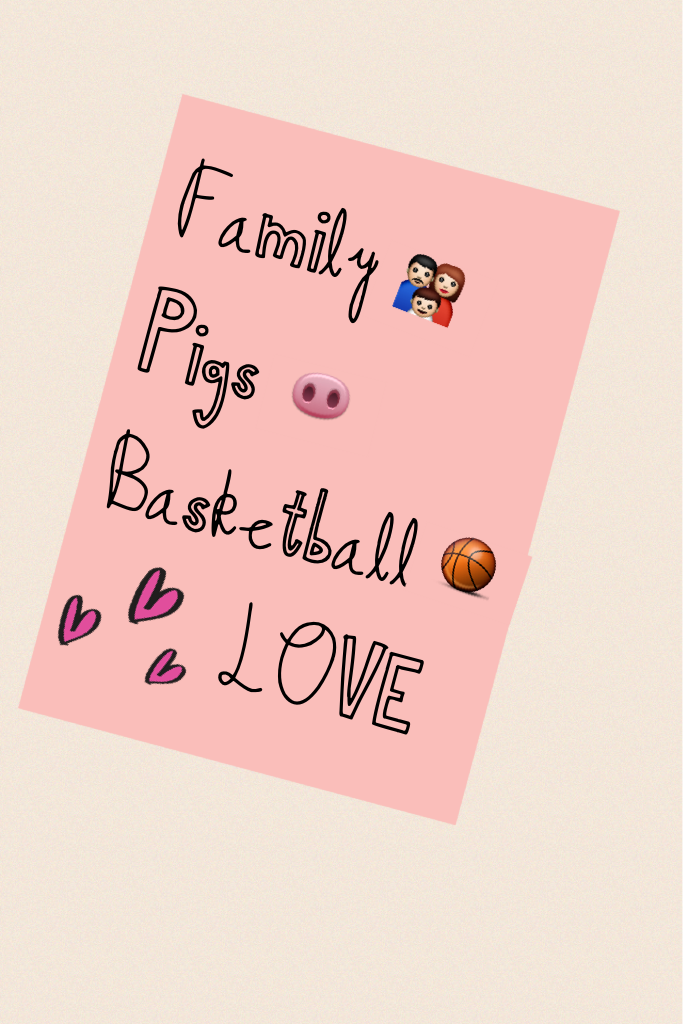 Family
Pigs 
Basketball
  And LOVE is all that matters
