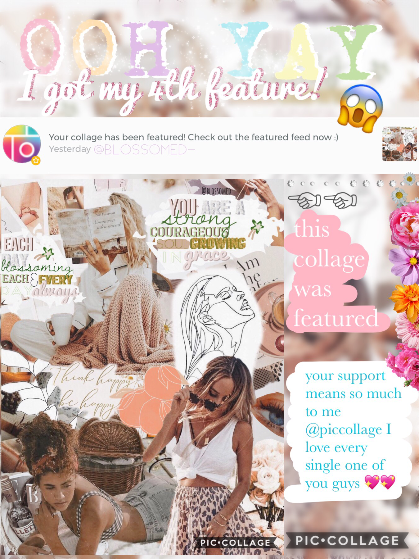 hiya everyone🌿 whoa I’m so grateful for this💖 it means the world to me literally⚡️🍋 pic collage is really important to me so thank you for making it special for me🍡🌞 yee a new edit coming soon!! get exciteddd haha🥰