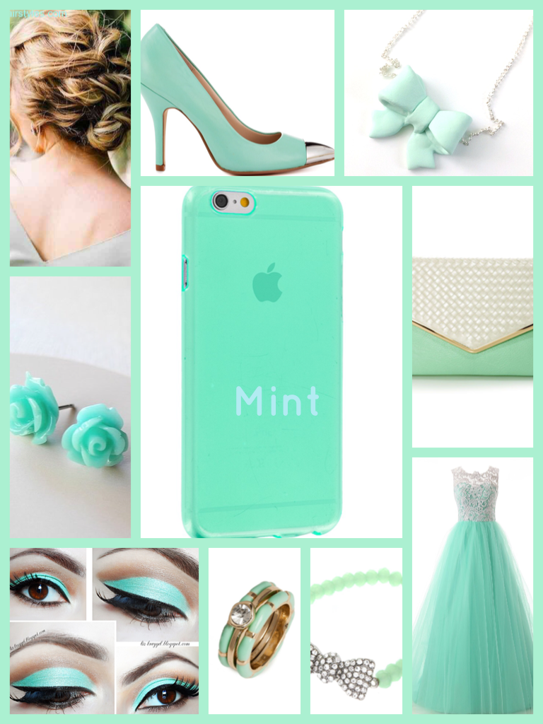 Mint prom night outfit set 