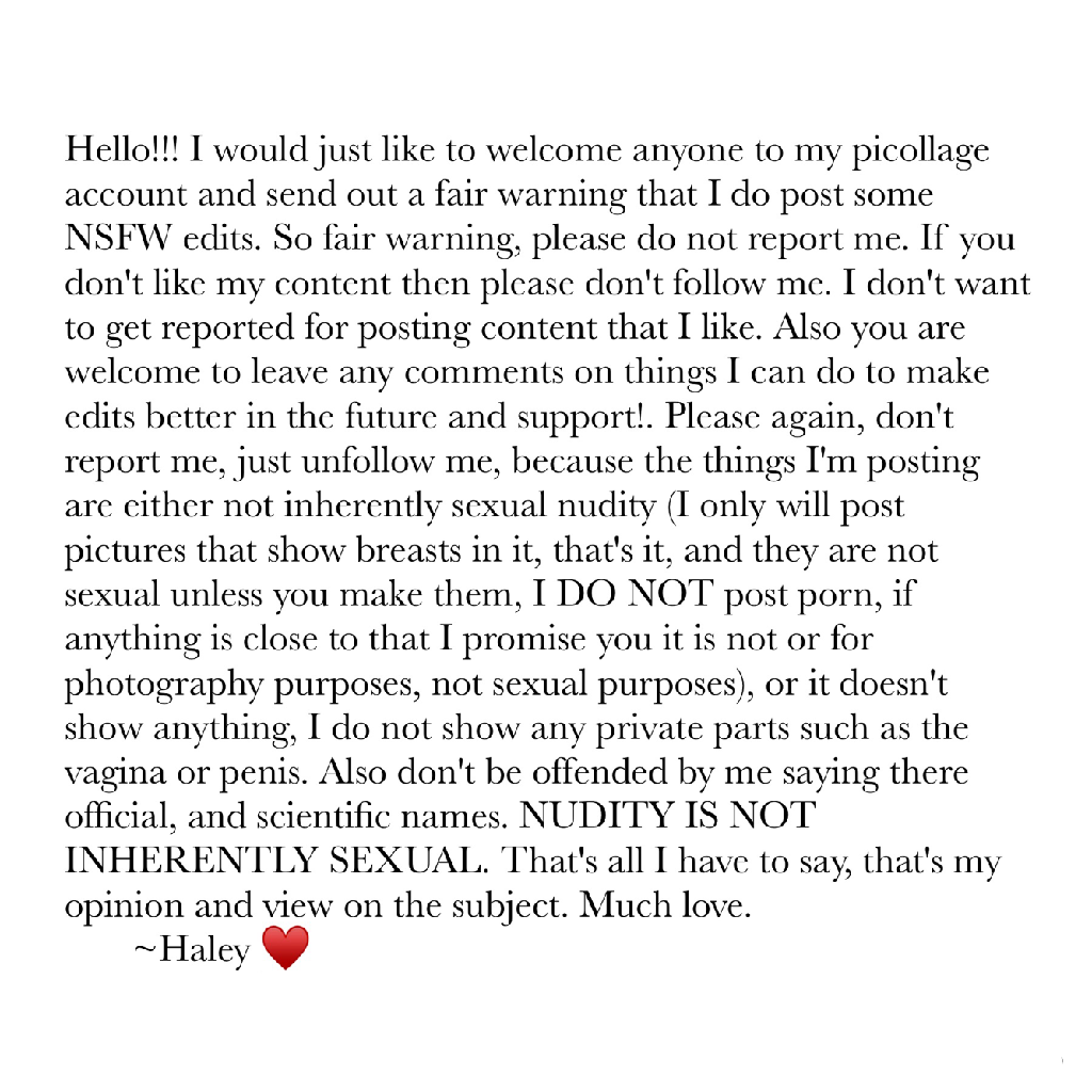 This is not made to offend anyone, just a warning -Haley