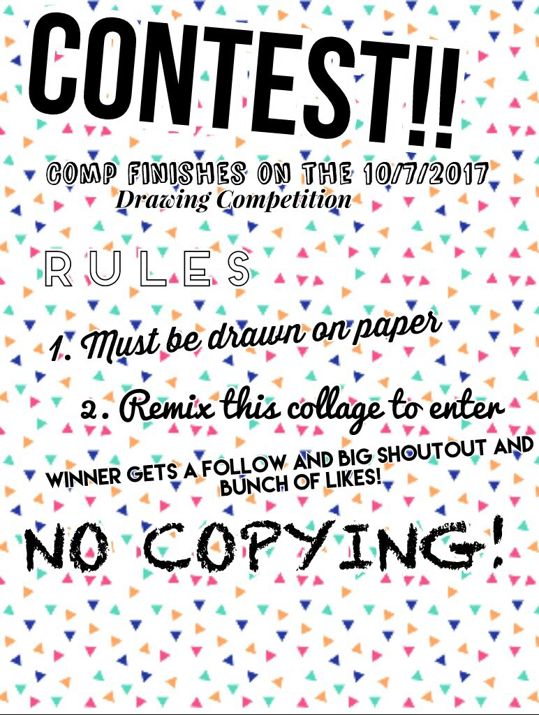 Comp finishes on the 10/7/2017 so start drawing!