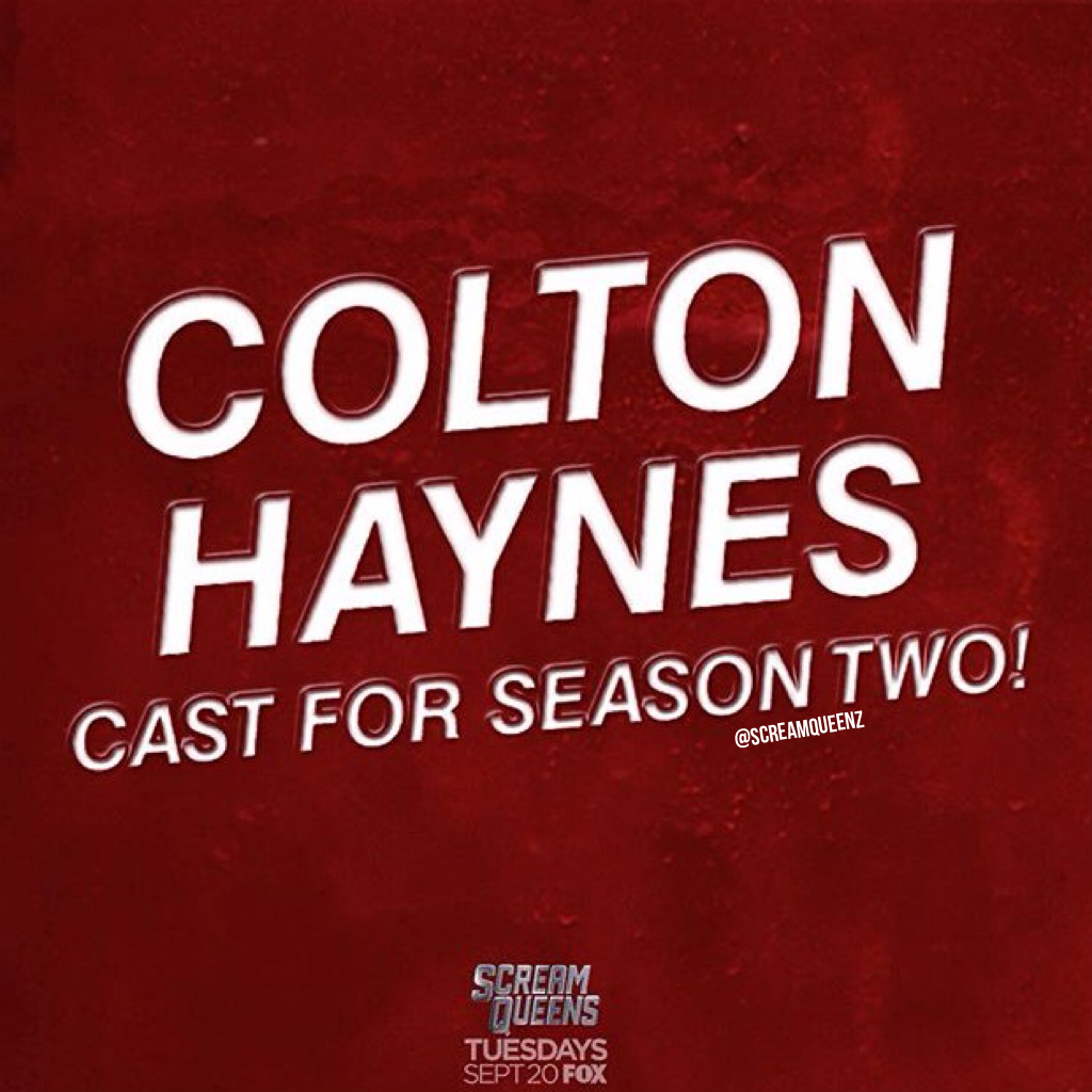 Colton Haynes joins the Scream Queens cast for season 2! RUMORS  say he will be a guest star