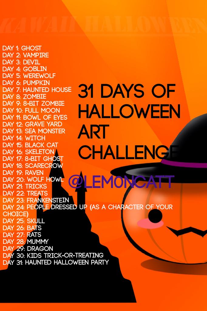 31 days of Halloween art challenge, this is an art challenge, hope you enjoy!