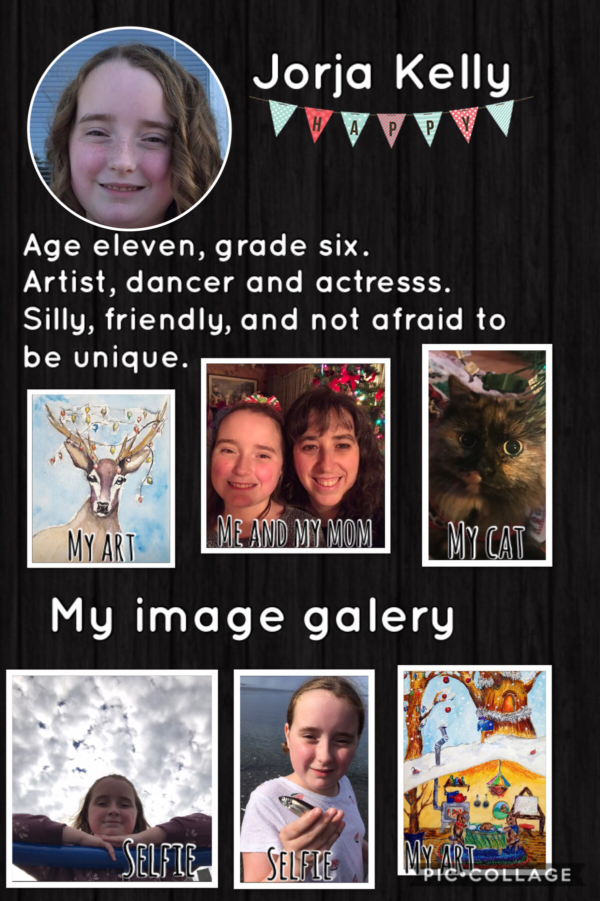 A little about me! Mt profile with a bio and some pictures of me, my art and my family.