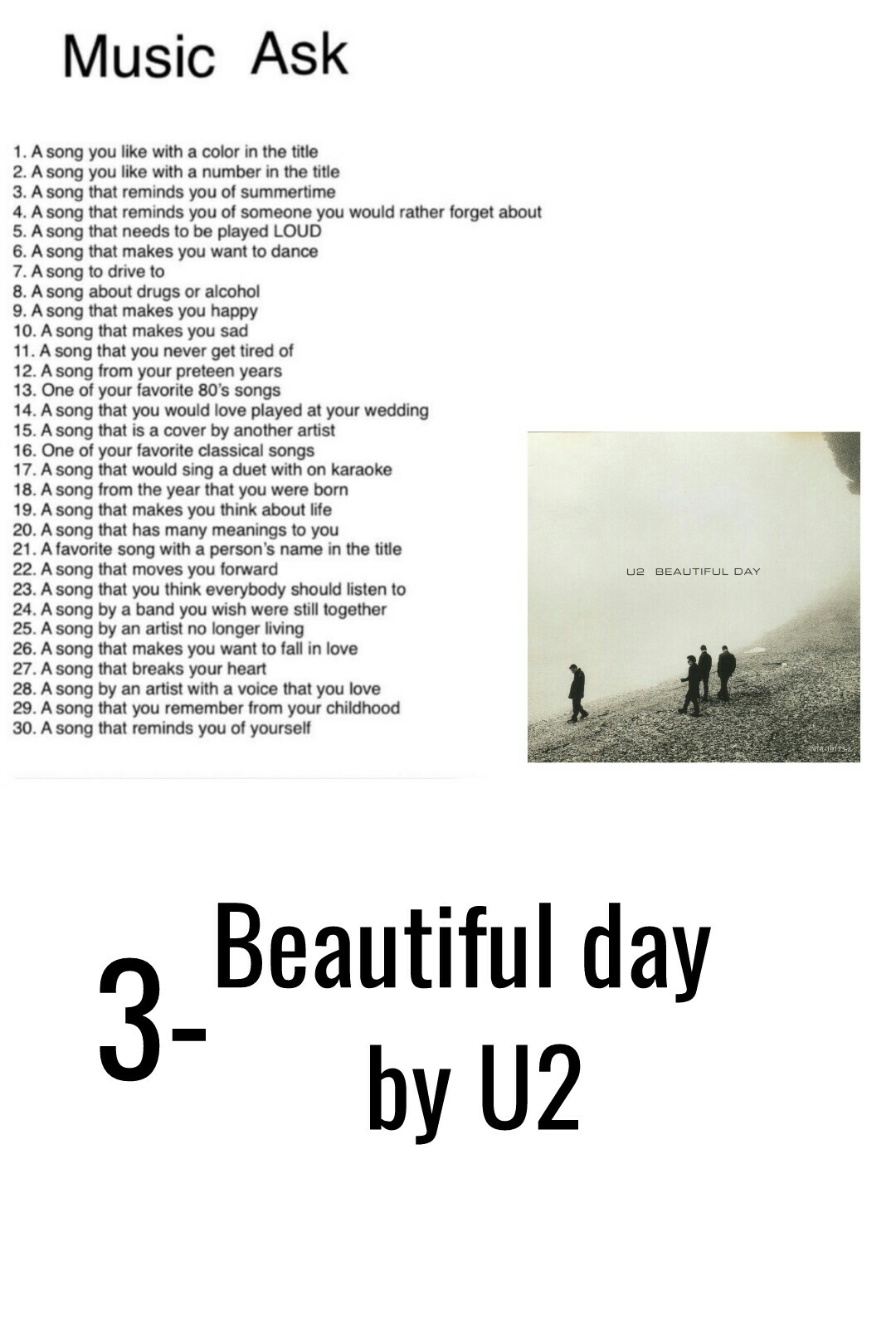 3-Beautiful day by U2