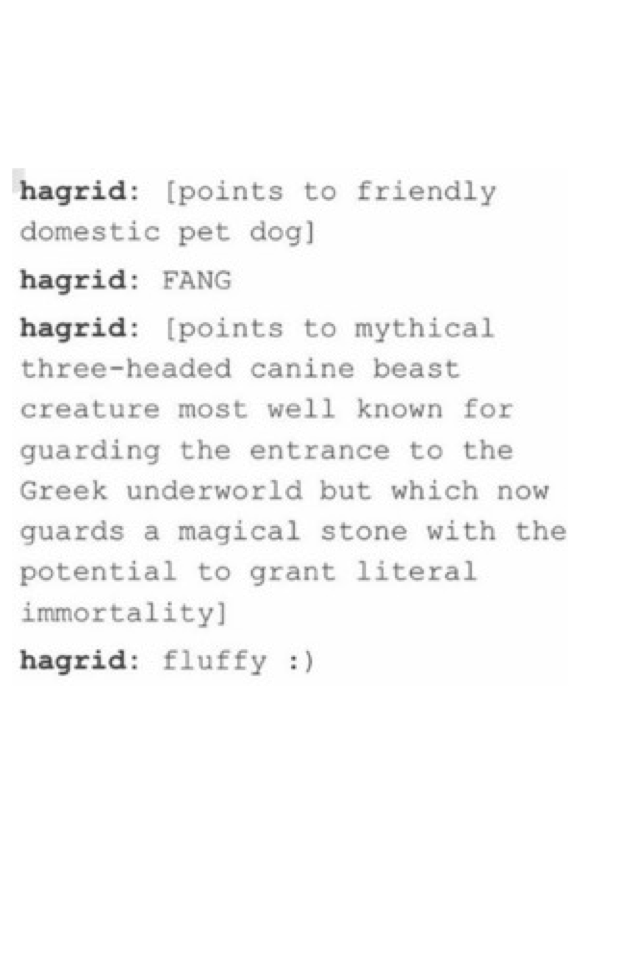 Hagrid...I will never understand you