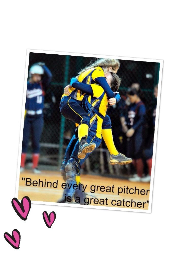 so me and my friend 
i'm the catcher and she's the pitcher who are you?
