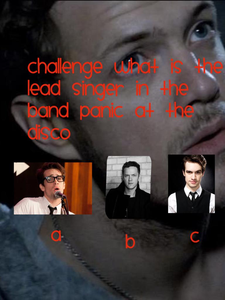 Challenge what is the lead singer in the band panic at the disco