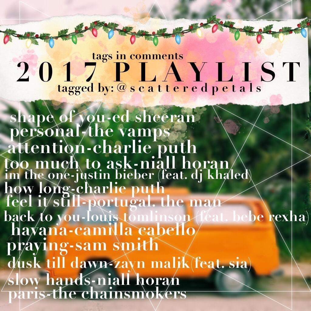 tappy !!

This is my official 2017 playlist!(altho i still have more but there’s no space:()
I kinda like this layout wdyt?
let’s chat!❤️
xoxo,shierry🌹