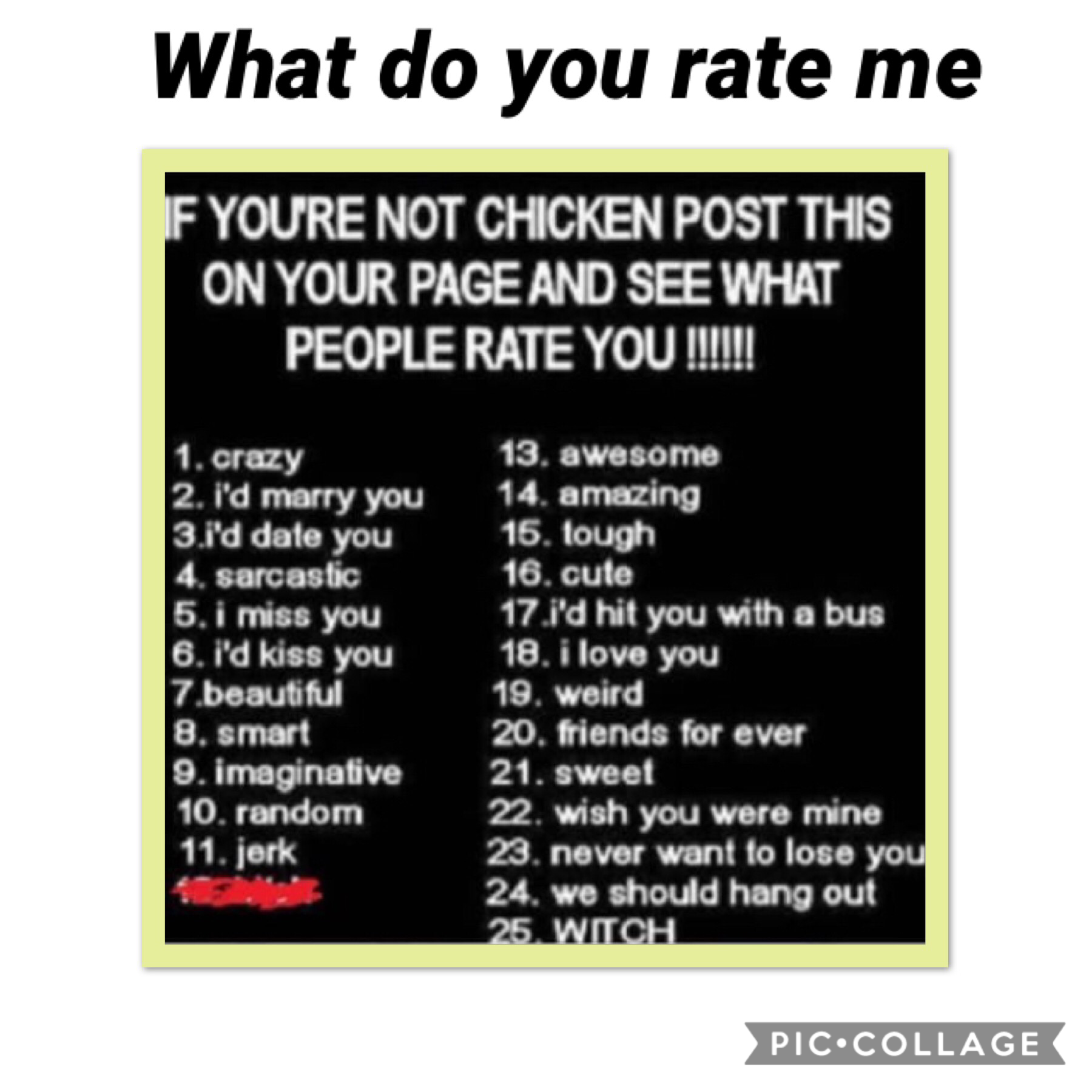 What would you rate me