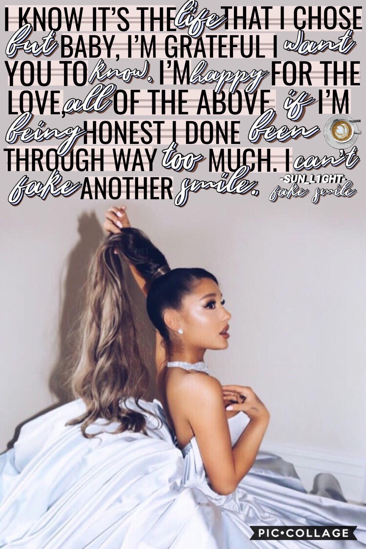 ➳》tap《↞
‘fake smile’ by Ariana Grande ☕️ 👄 
qotd: what’s the weather like?🌱🍃
aotd: sun showers🌦☔️
❝30-3-19❞ 
