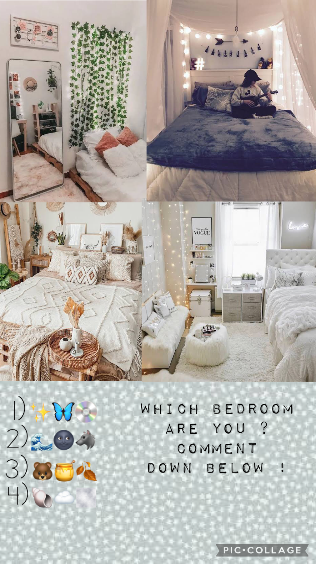 Comment which bedroom is most like you ! Mines defiantly number 1 ✨💿🦋