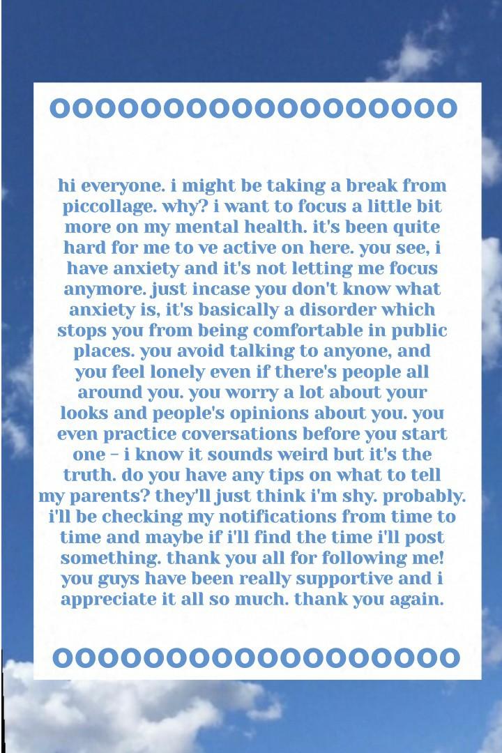✨tap✨
ill be taking a break to focus more on my mental health. thank you all again☺ill be back!