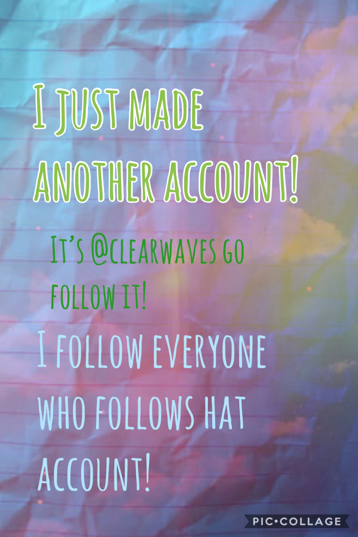 Go follow my other acc, @clearwaves