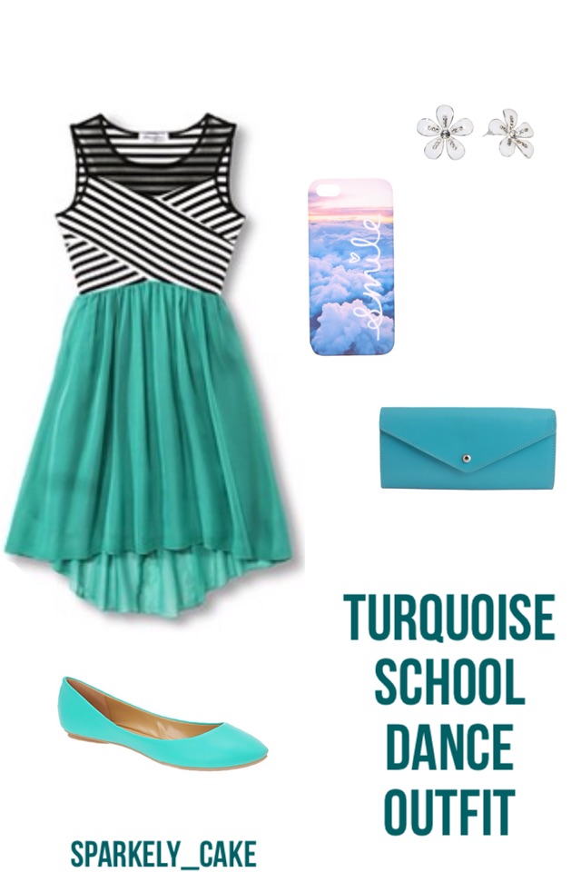Turquoise school dance outfit