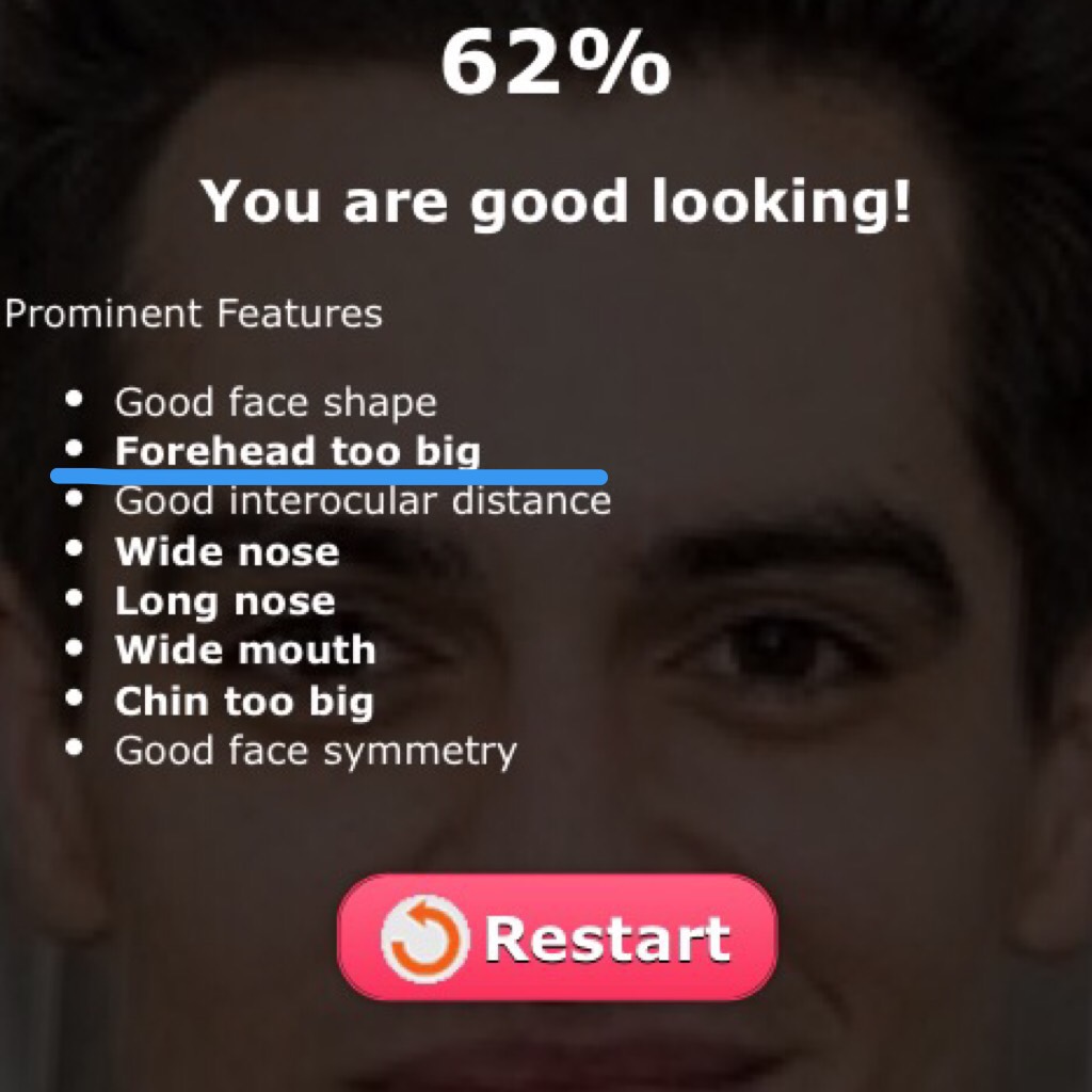OH MY JOSH I DID THIS PRETTYSCALE THING ON BRENDON URIE AND HIS FOREHEAD IM DYING😂