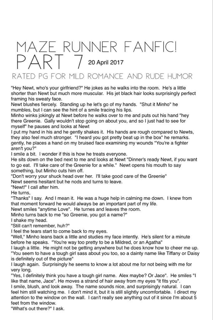 Part 7.  Rated PG. This was supposed to be longer, but the entire part 7 wouldn't fit in one collage.  Part 8 will be released on Saturday:)