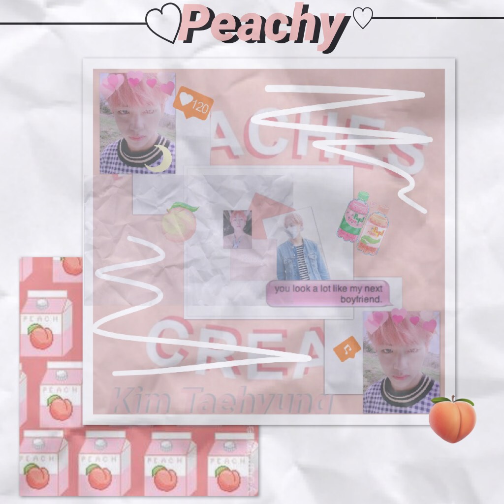 🍑click🍑
Here's a Taehyung peach aesthetic edit, inspired by a fanfic I read last night ♡ 🍑