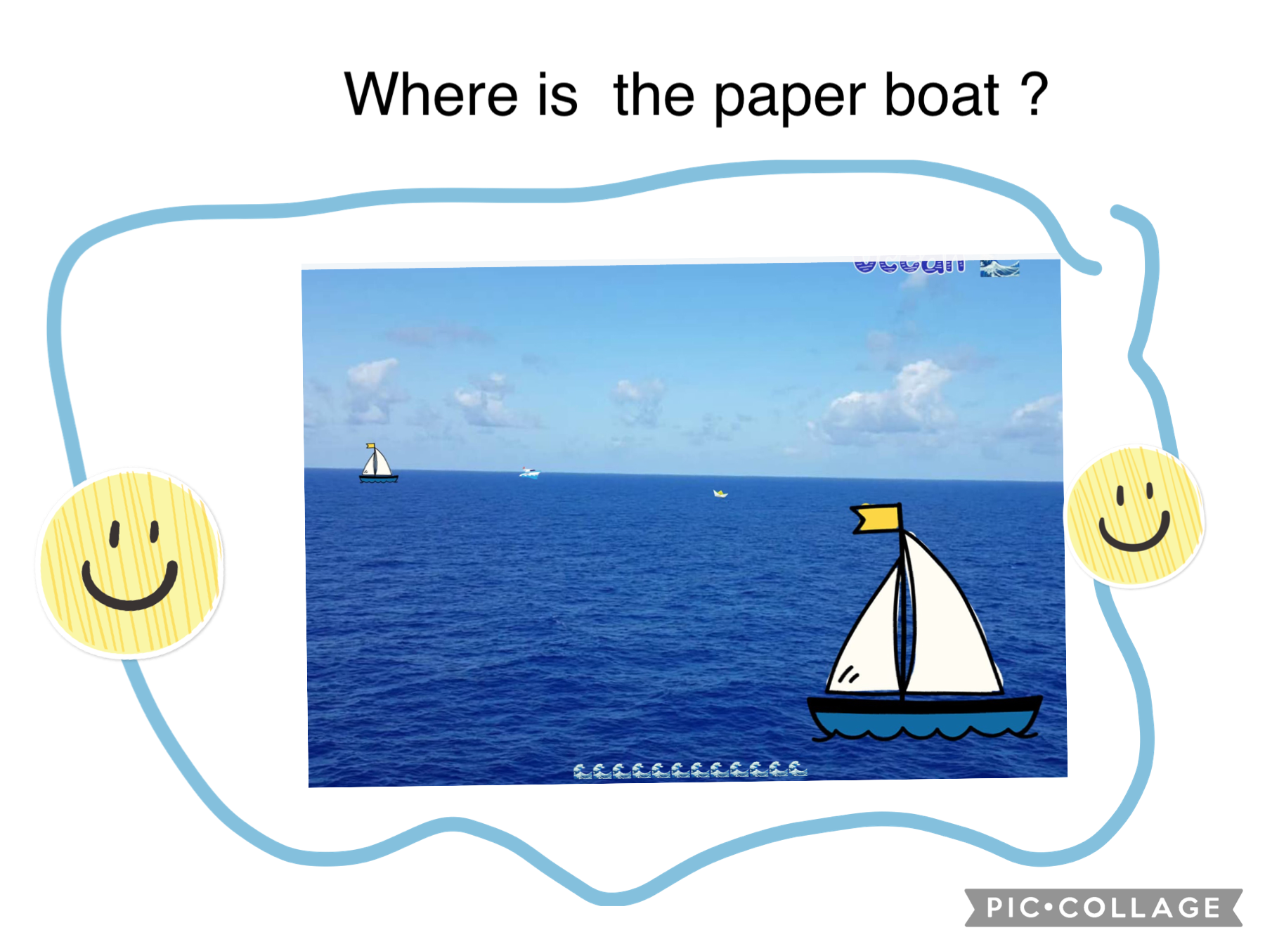 Where is the paper boat?/donde está el barco de papel ?