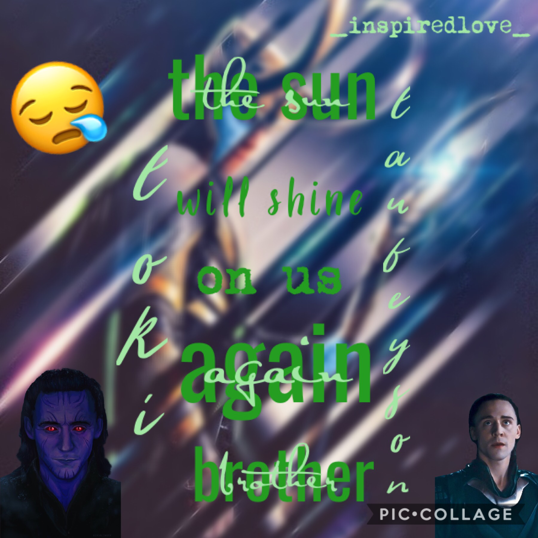 *spoiler alert for avengers infinity war and avengers endgame*


it makes me sad that loki died in IW but he never came back in endgame :’( 
anyways, have a good day/night 💖