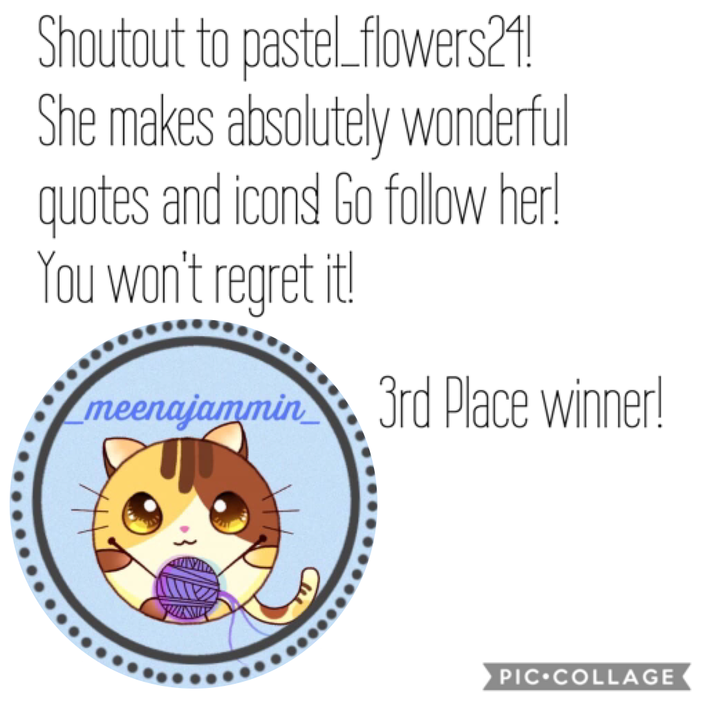Shoutout to pastel_flowers24. She was the third Place winner in my icon contest!