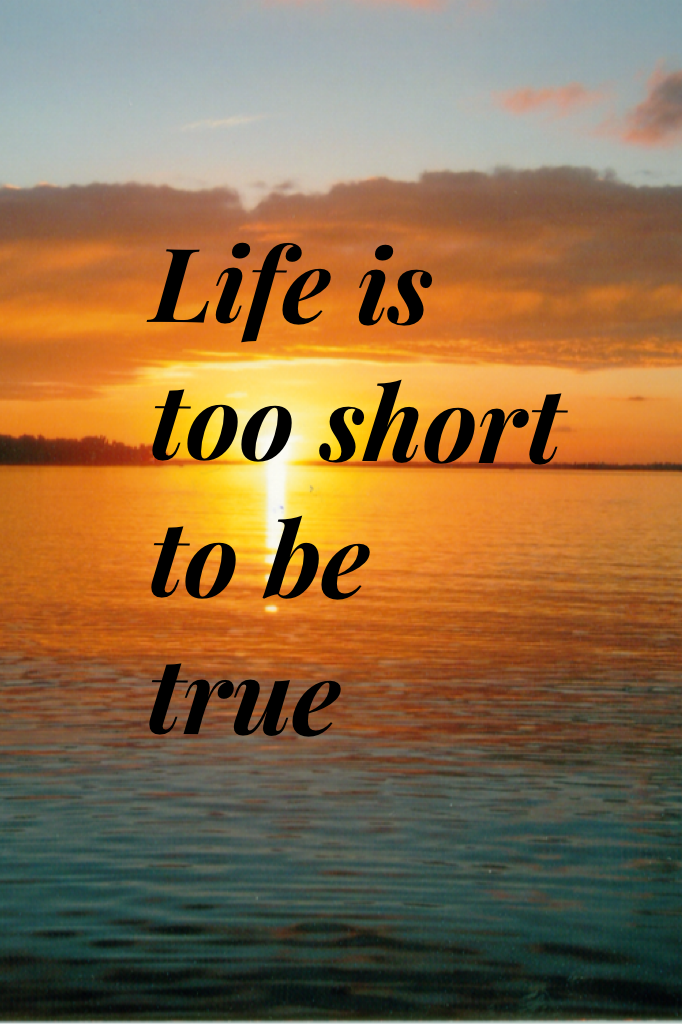 Life is too short to be true